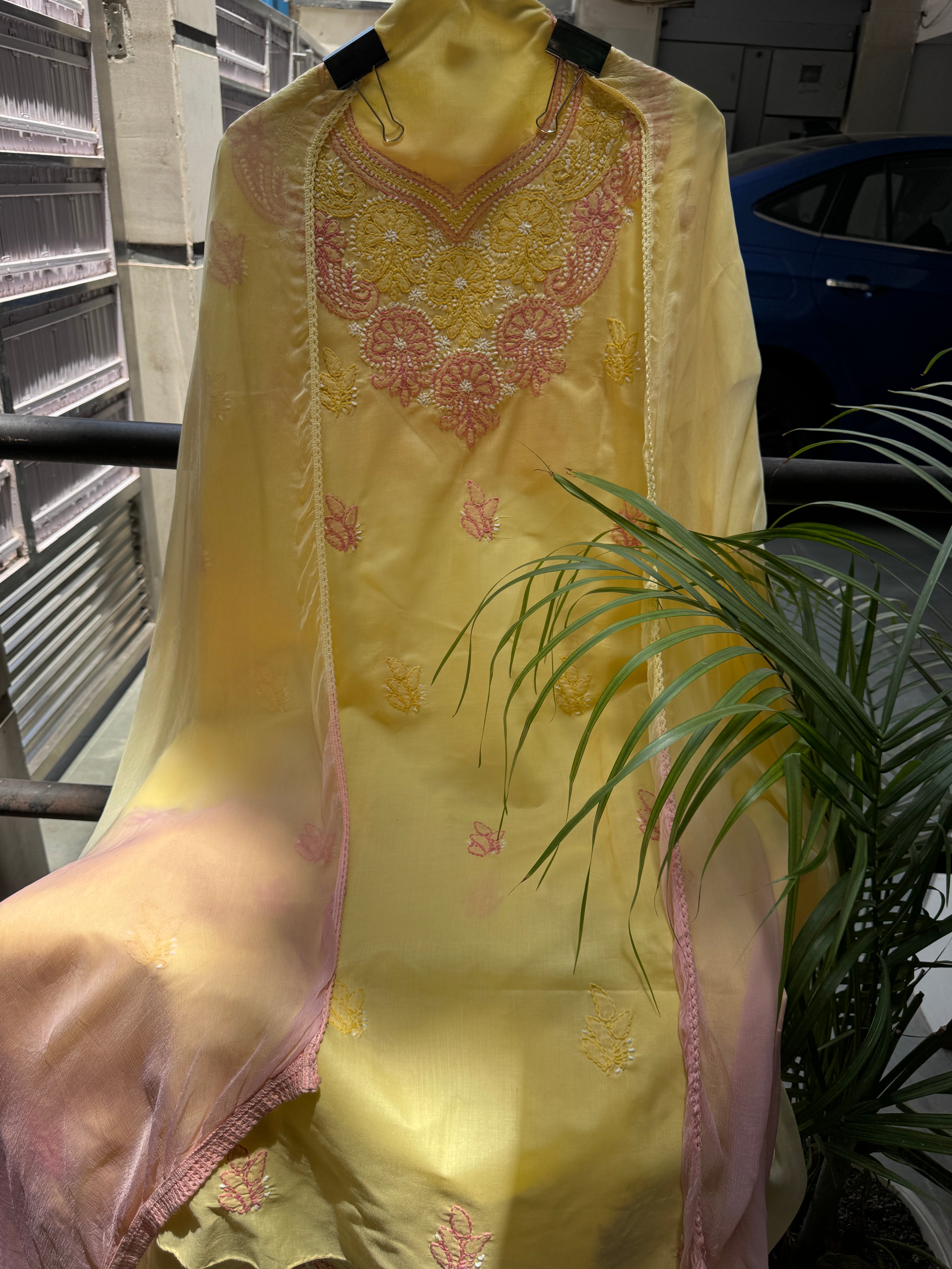 Lemon blush cotton suit set