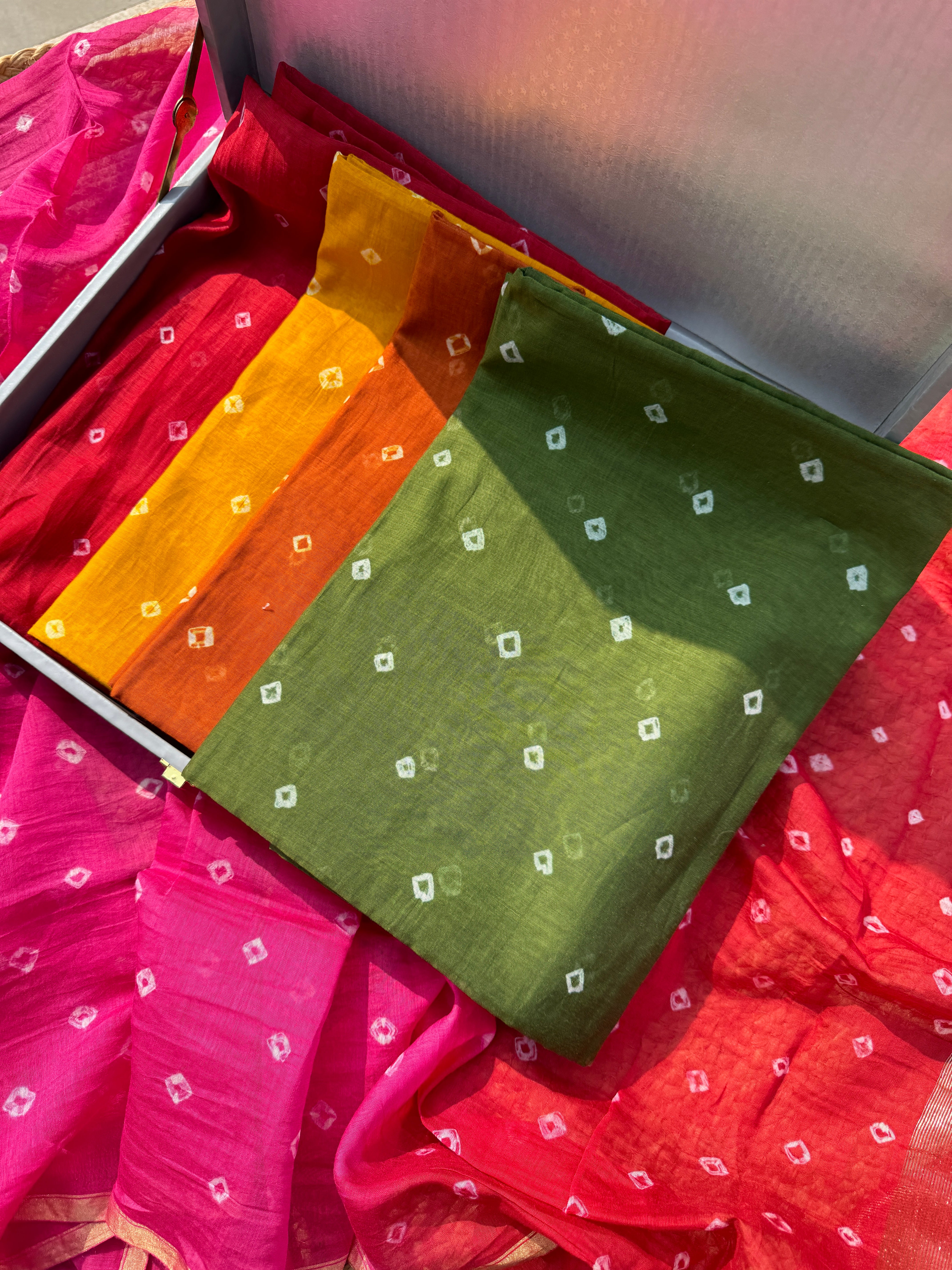 Bandhej pure mulmul suit set