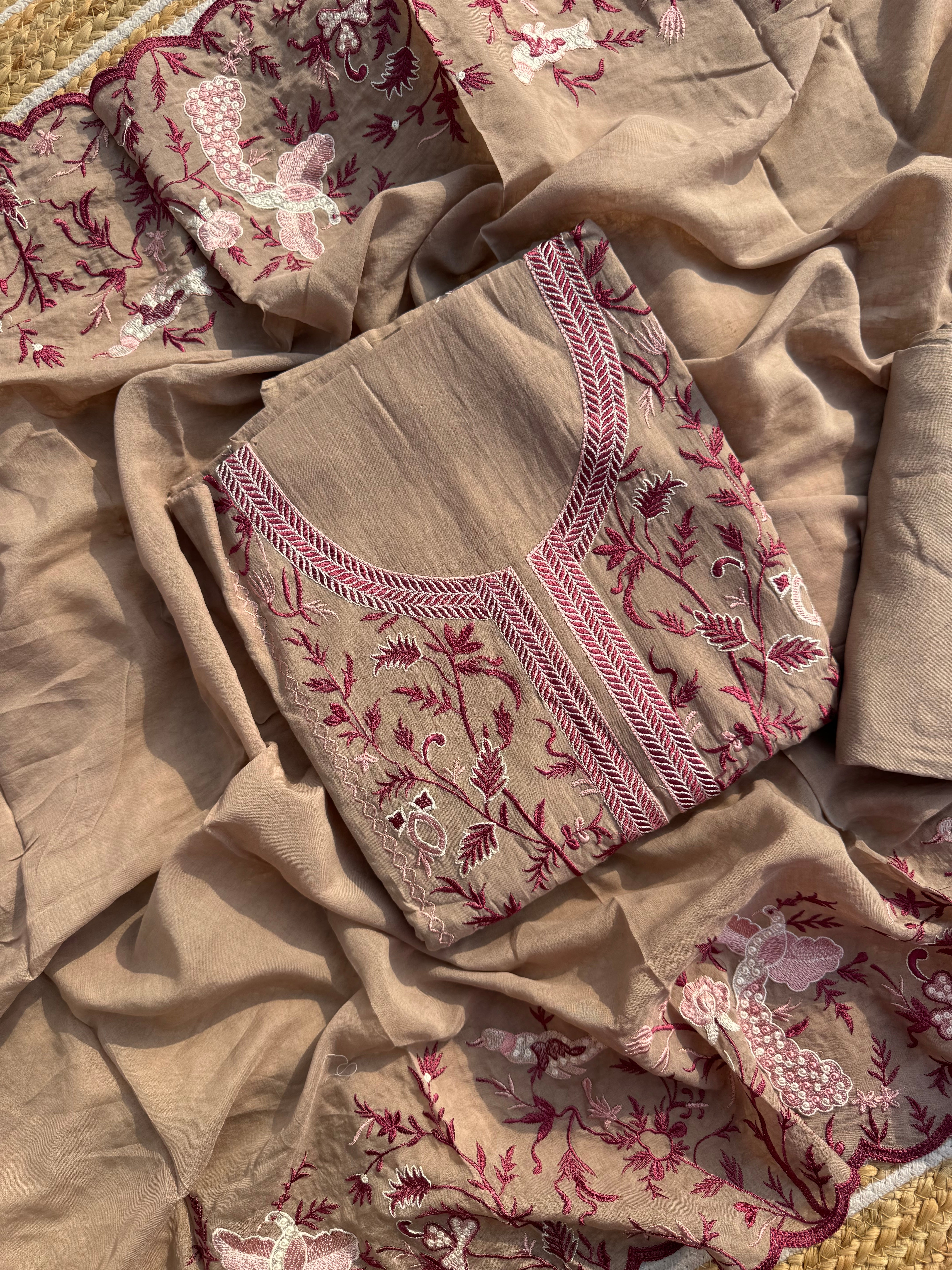 Baagh mulmul Chanderi suit set