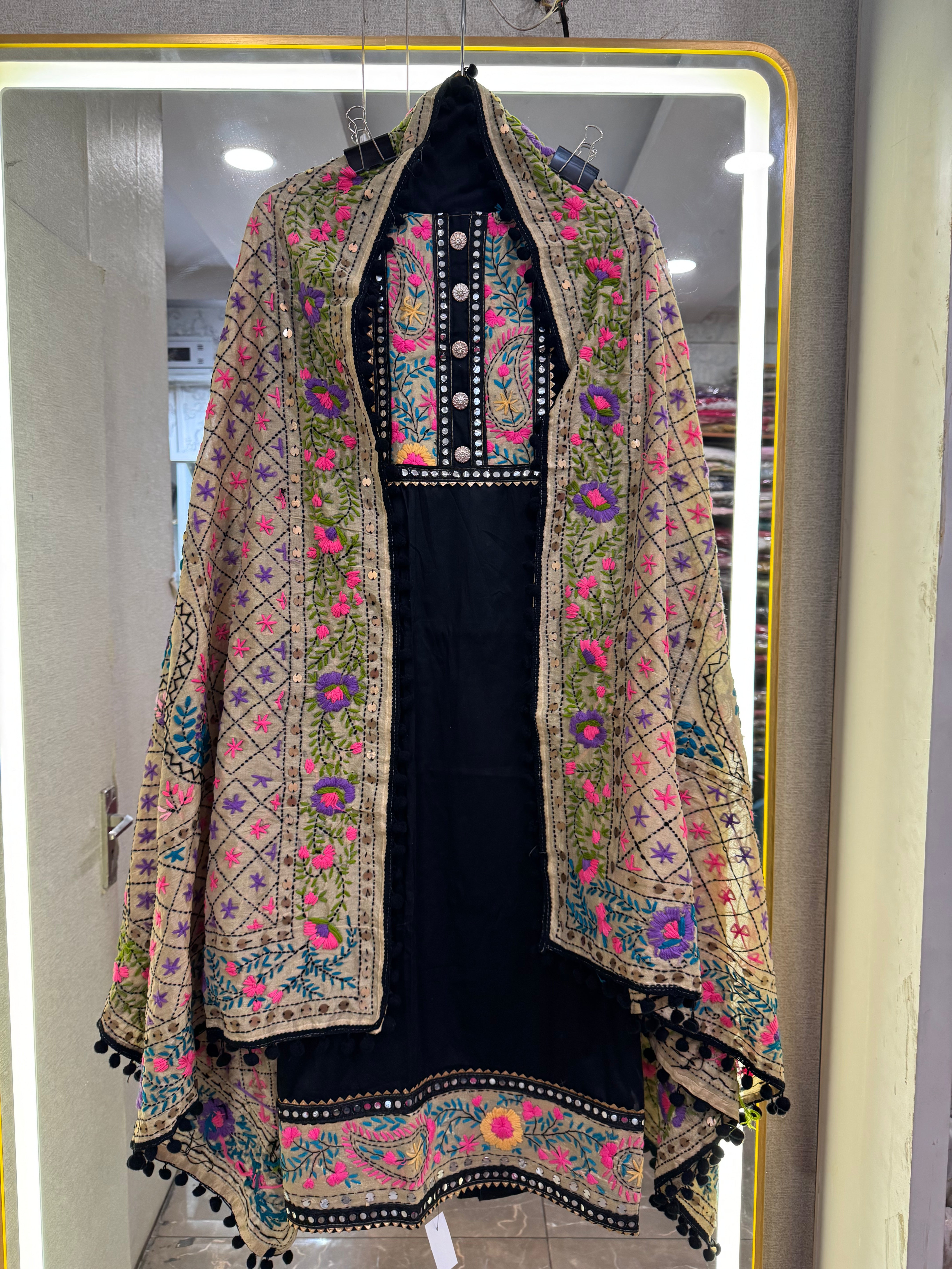 Phulkari cotton suit set