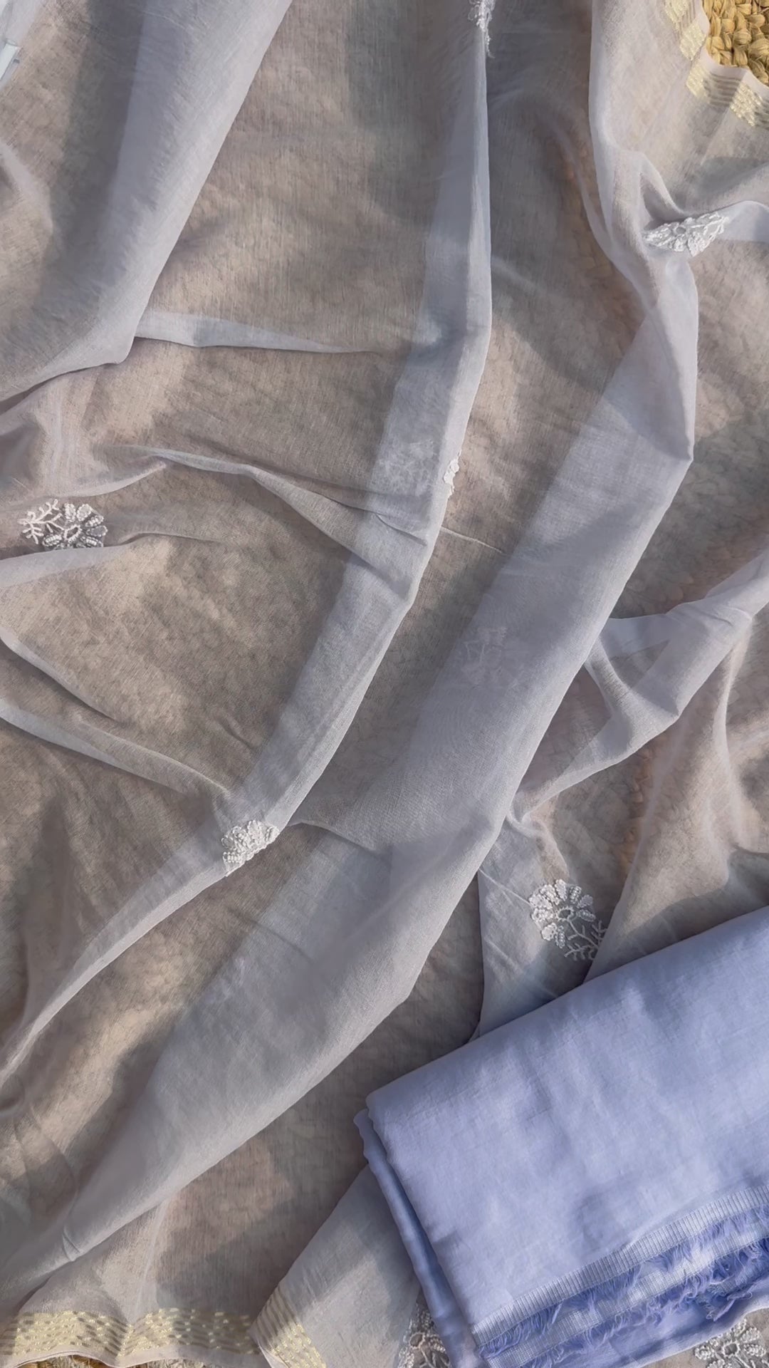 Nayra pure Mulmul Lucknowi suit set