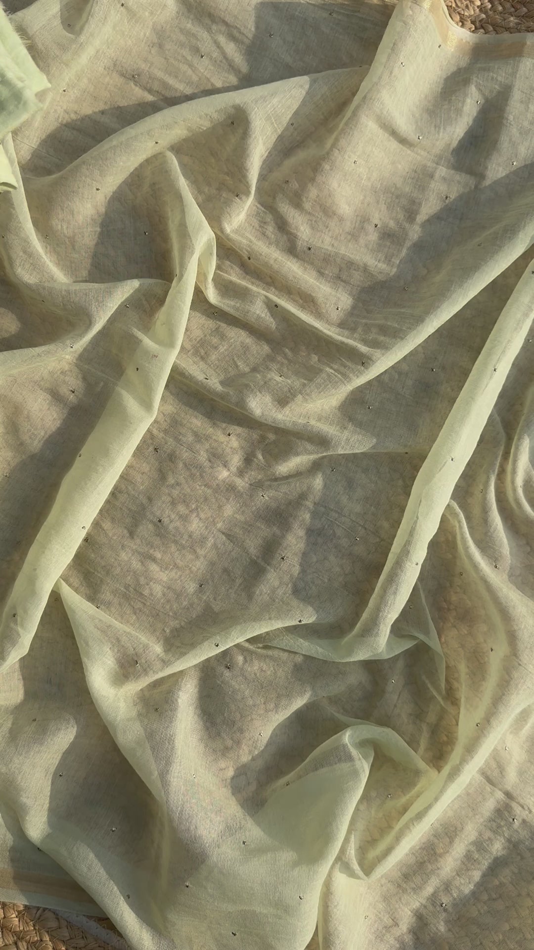 Sage pure Mulmul Lucknowi suit set